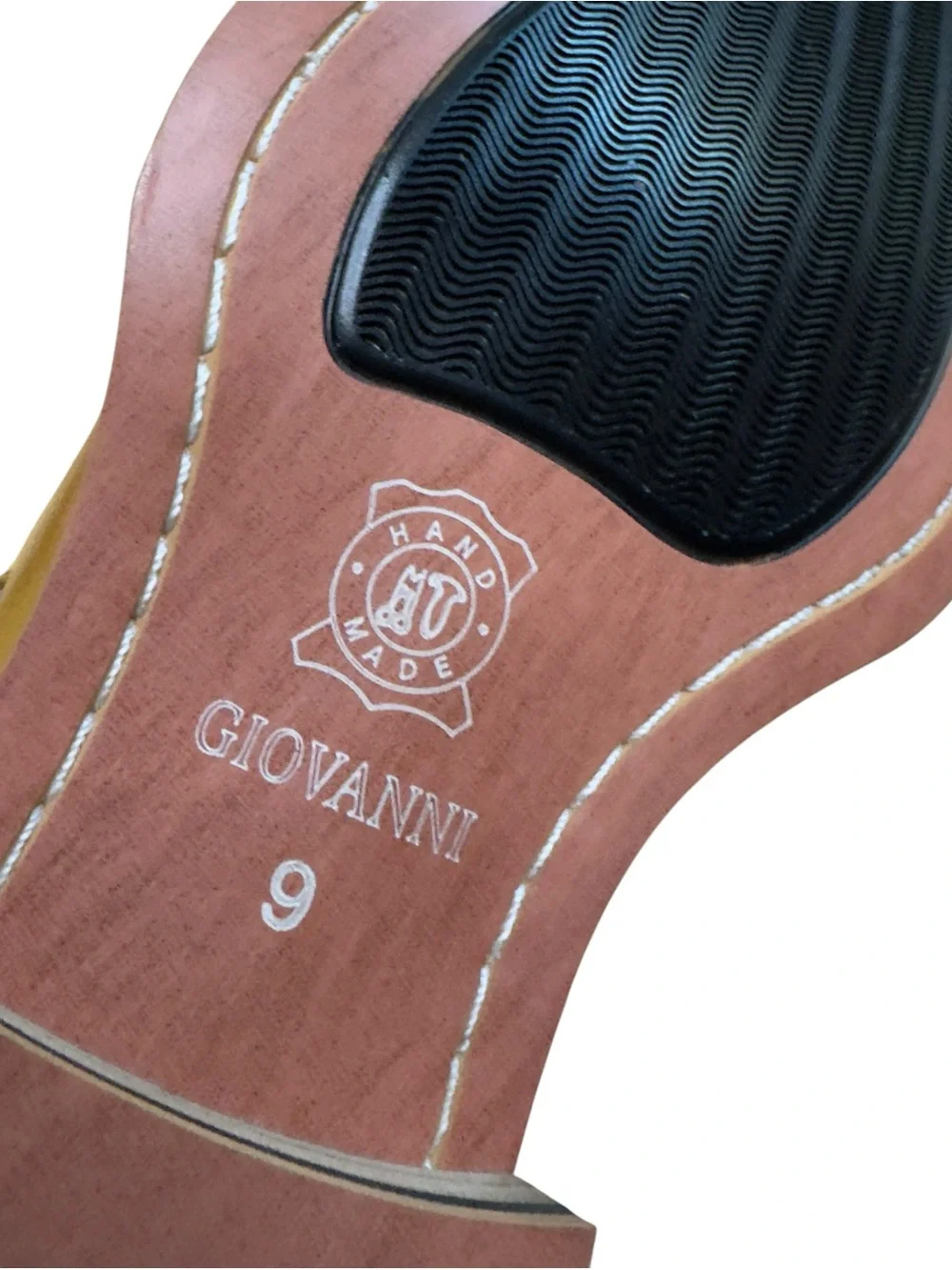Giovanni Handmade Burnished Cognac Leather Monk Strap Dress Shoes Men’s 9 NWOT